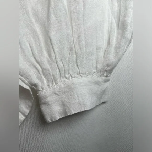 J.CREW Size XXL Squareneck Button-Up top 100% Linen White - Picture 14 of 16